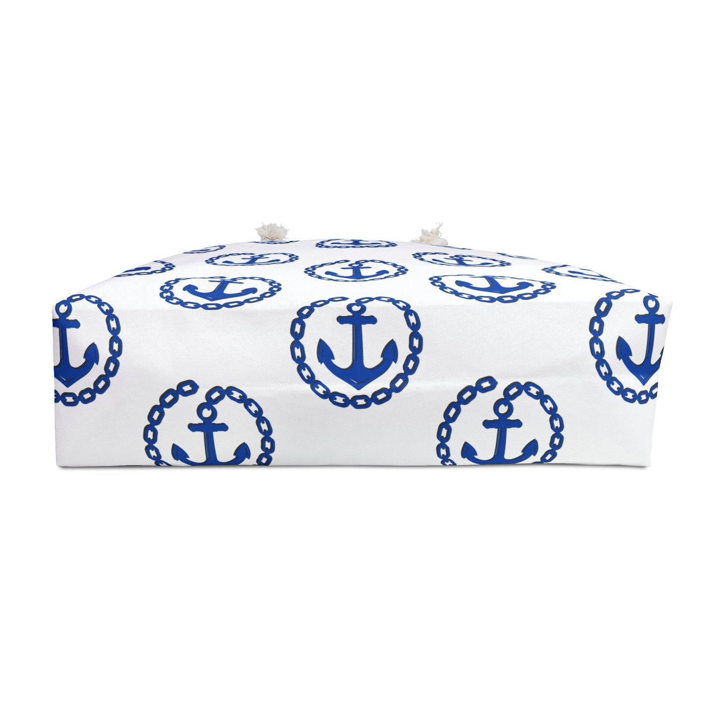 Nautical Weekender Bag - Coastal Beach Travel , Navy Blue Sailing