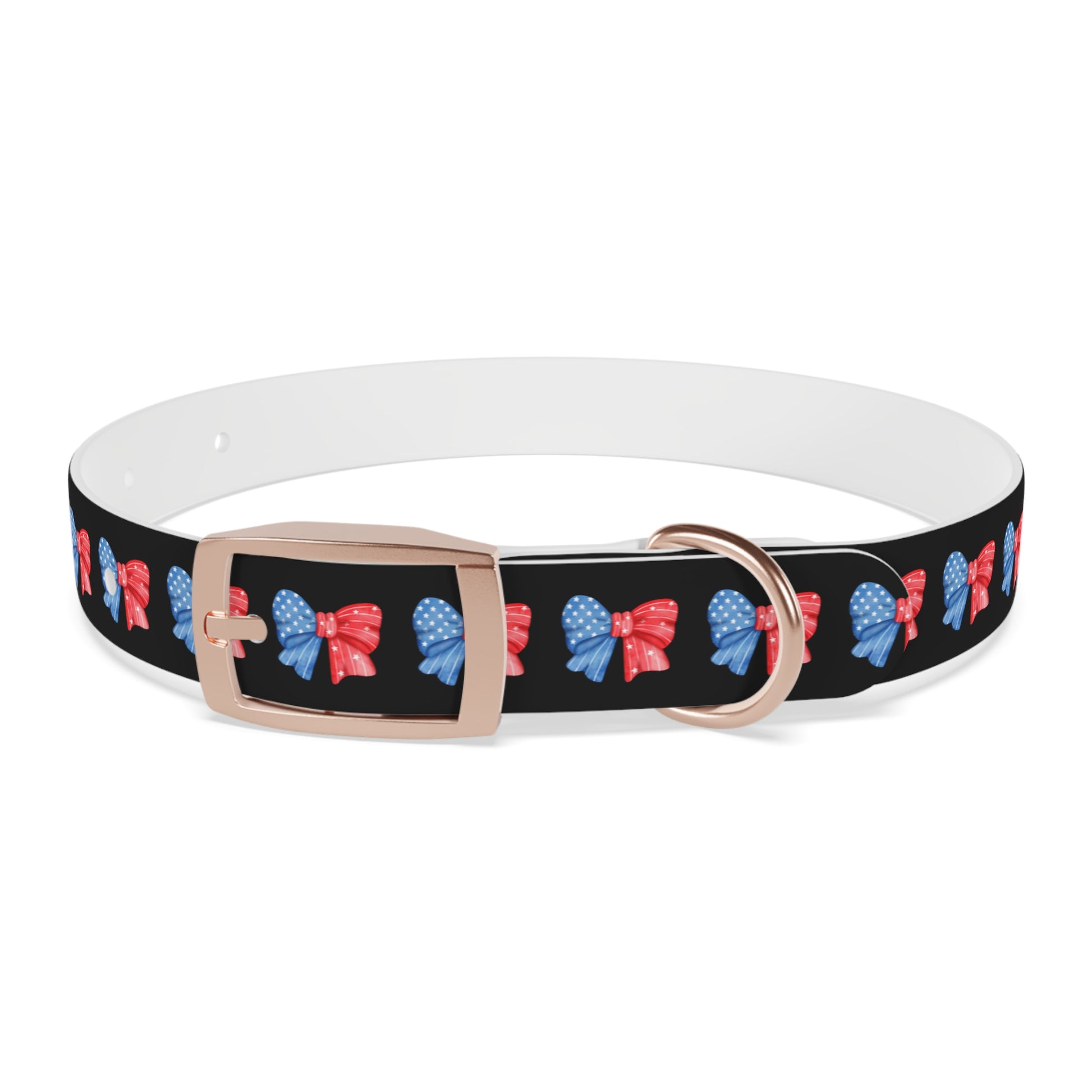 Patriotic Dog Collar with Red and Blue Bows - Perfect for Celebrations! - DiRoMi
