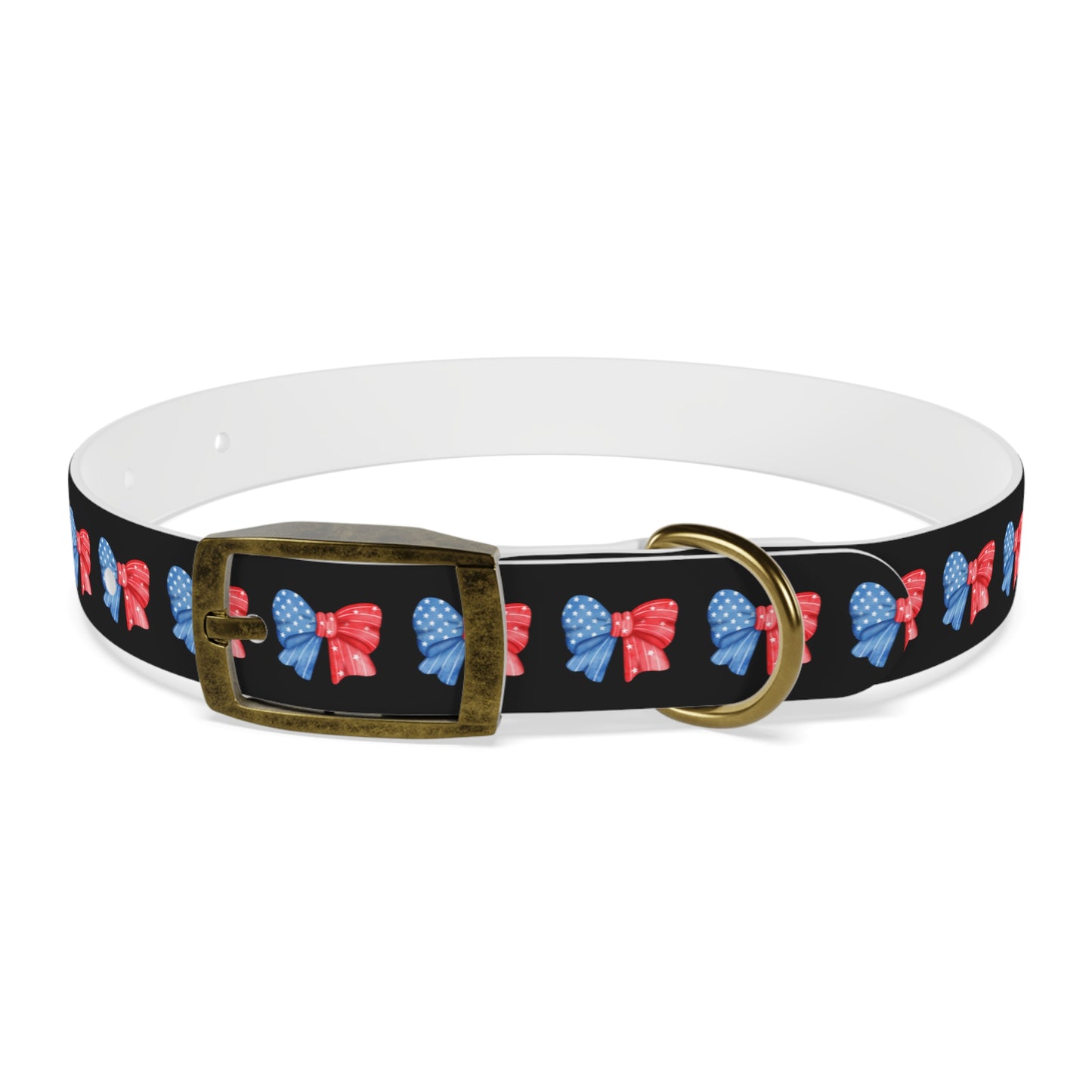 Patriotic Dog Collar with Red and Blue Bows - Perfect for Celebrations! - DiRoMi
