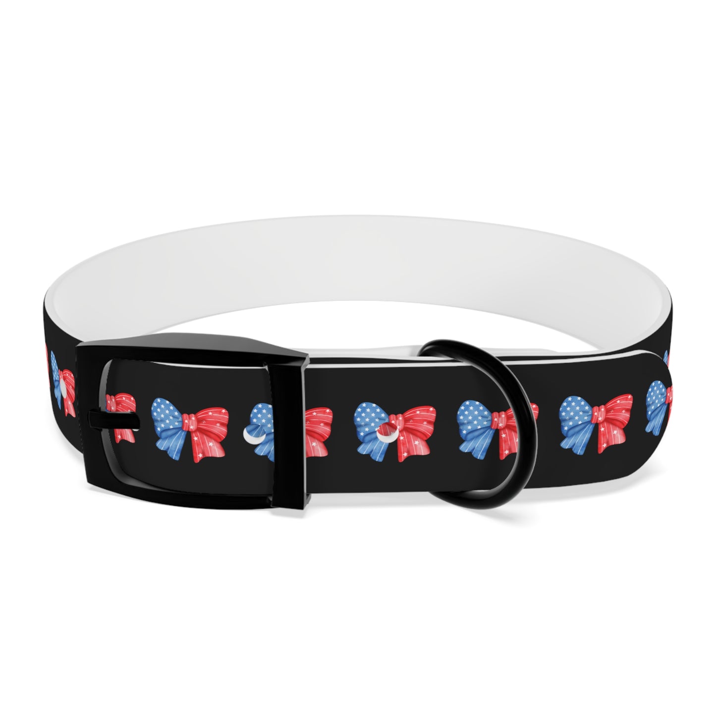 Patriotic Dog Collar with Red and Blue Bows - Perfect for Celebrations! - DiRoMi