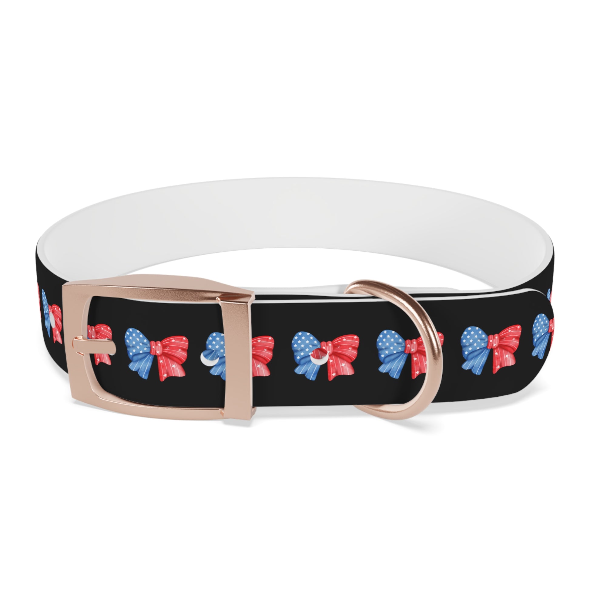 Patriotic Dog Collar with Red and Blue Bows - Perfect for Celebrations! - DiRoMi