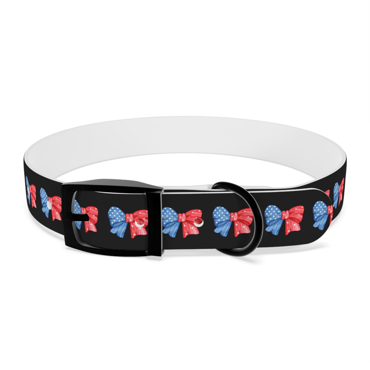 Patriotic Dog Collar with Red and Blue Bows - Perfect for Celebrations! - DiRoMi