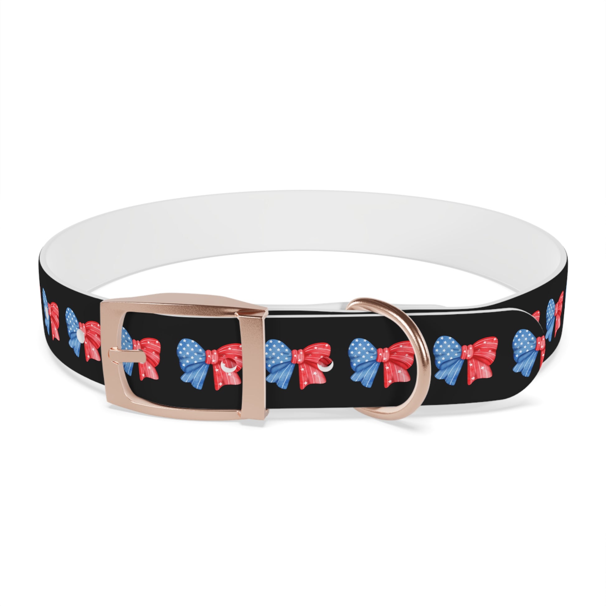 Patriotic Dog Collar with Red and Blue Bows - Perfect for Celebrations! - DiRoMi