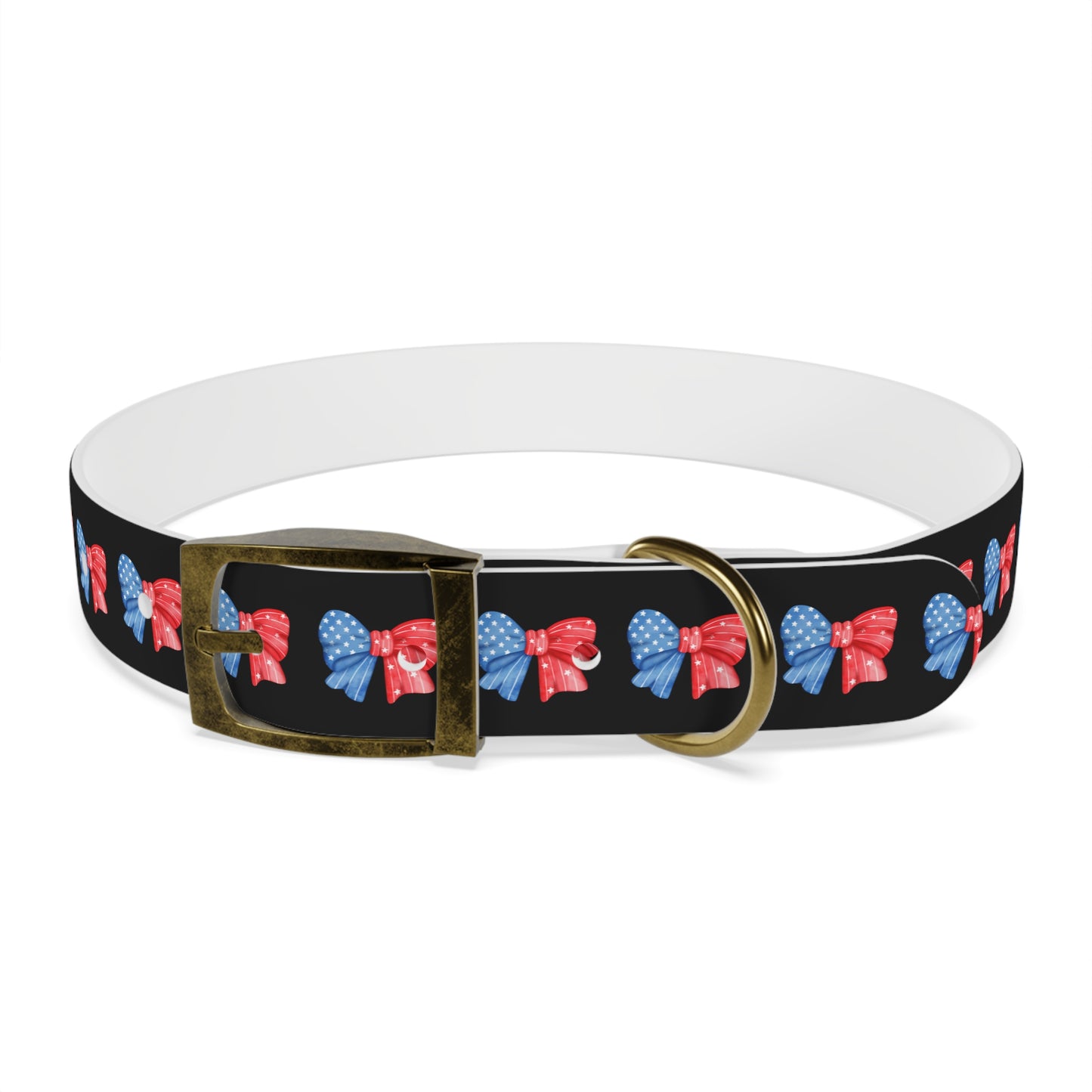 Patriotic Dog Collar with Red and Blue Bows - Perfect for Celebrations! - DiRoMi