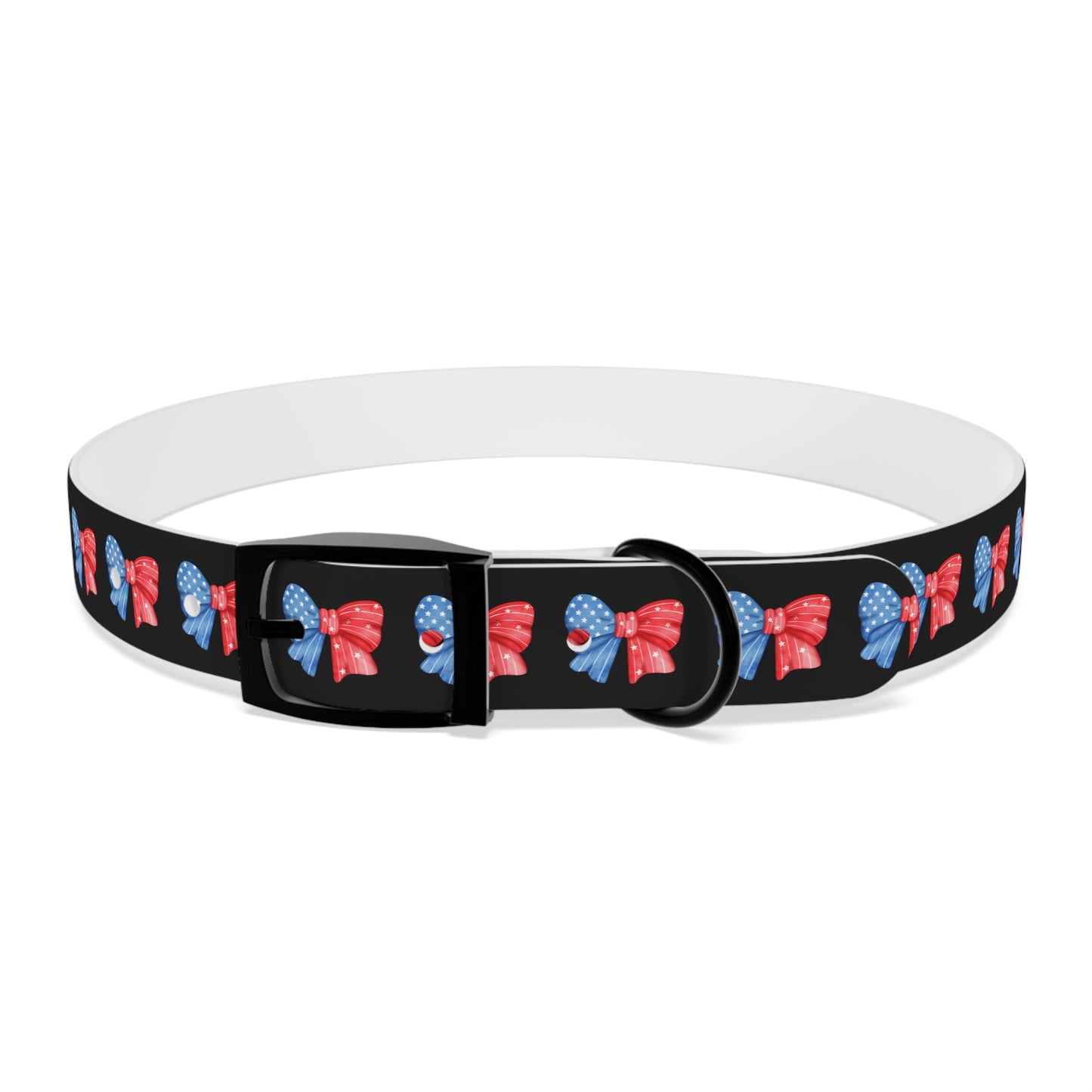 Patriotic Dog Collar with Red and Blue Bows - Perfect for Celebrations! - DiRoMi