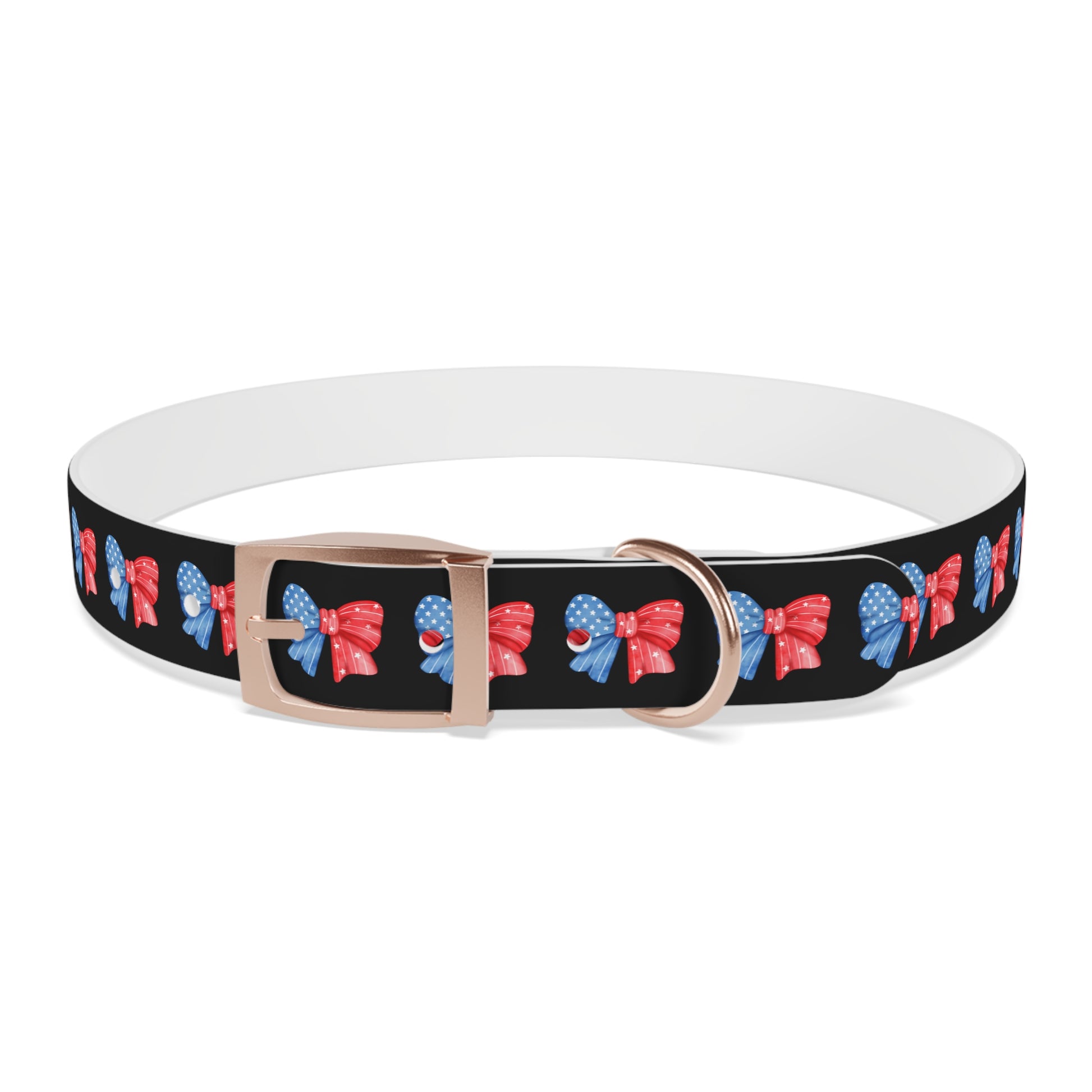 Patriotic Dog Collar with Red and Blue Bows - Perfect for Celebrations! - DiRoMi