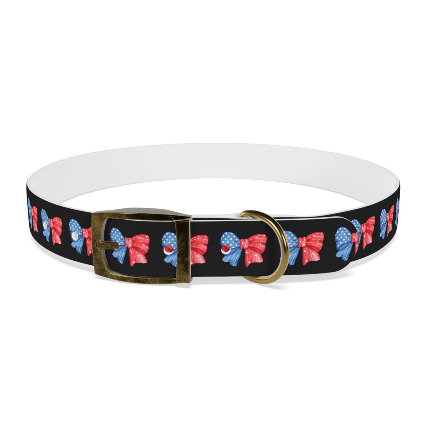 Patriotic Dog Collar with Red and Blue Bows - Perfect for Celebrations! - DiRoMi
