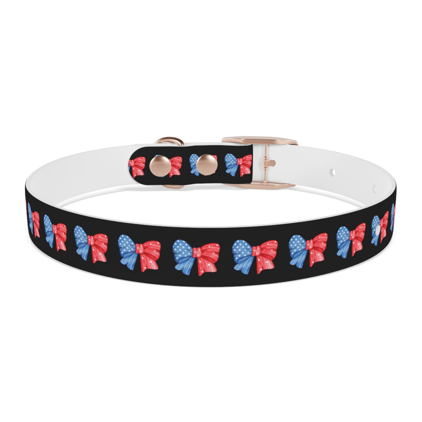 Patriotic Dog Collar with Red and Blue Bows - Perfect for Celebrations! - DiRoMi