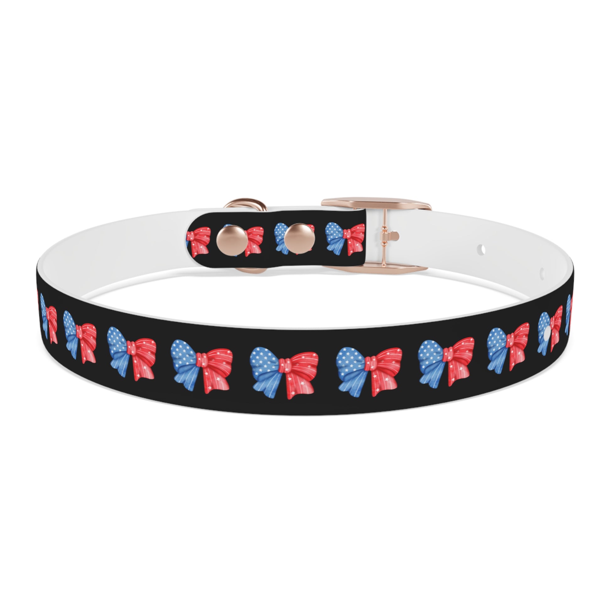 Patriotic Dog Collar with Red and Blue Bows - Perfect for Celebrations! - DiRoMi