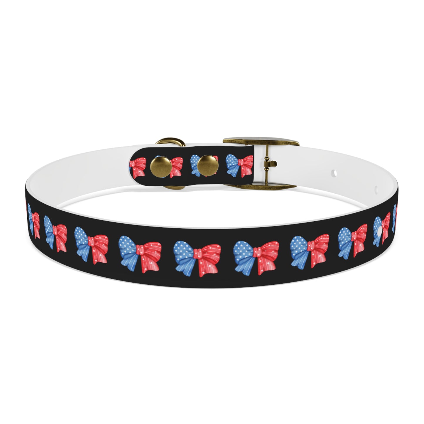 Patriotic Dog Collar with Red and Blue Bows - Perfect for Celebrations! - DiRoMi