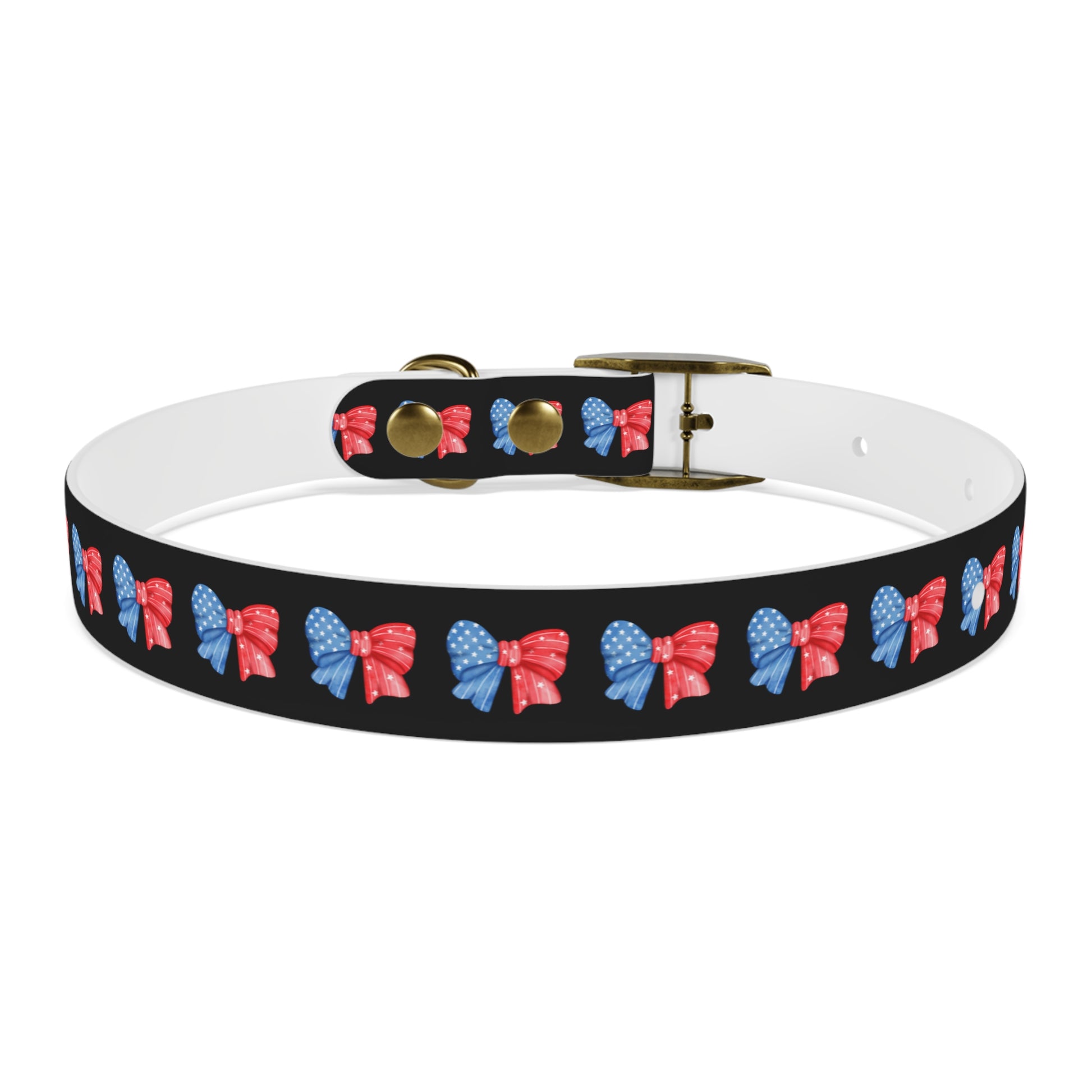 Patriotic Dog Collar with Red and Blue Bows - Perfect for Celebrations! - DiRoMi