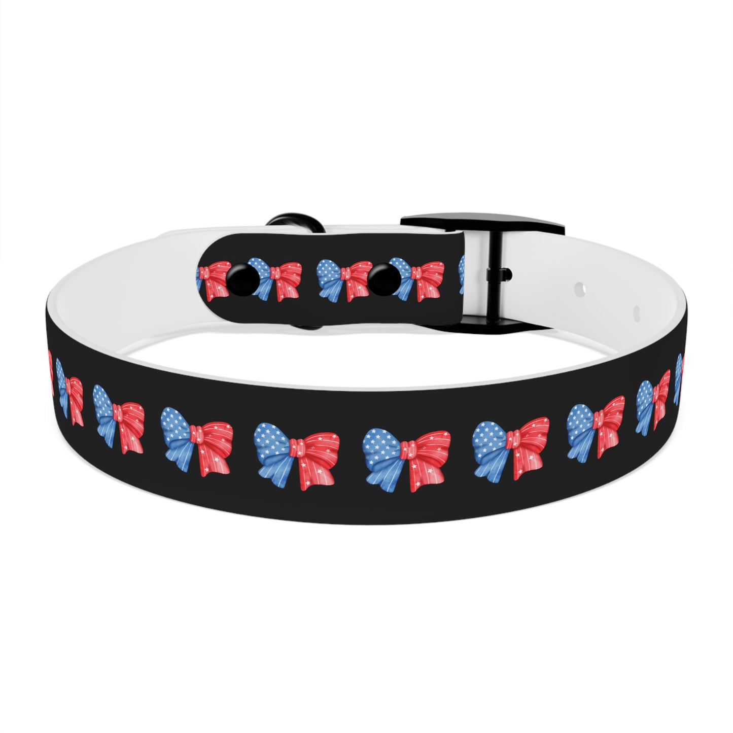 Patriotic Dog Collar with Red and Blue Bows - Perfect for Celebrations! - DiRoMi