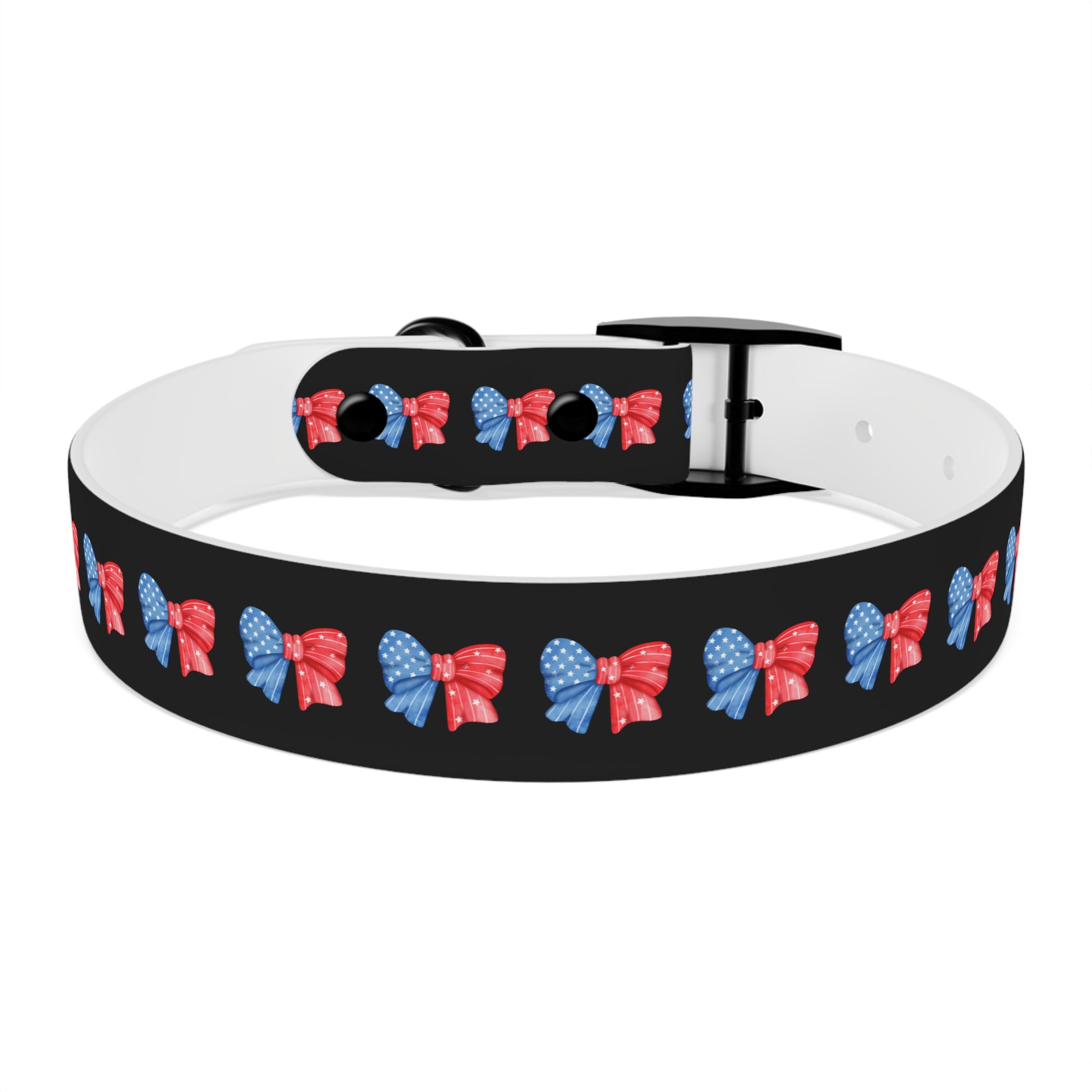 Patriotic Dog Collar with Red and Blue Bows - Perfect for Celebrations! - DiRoMi