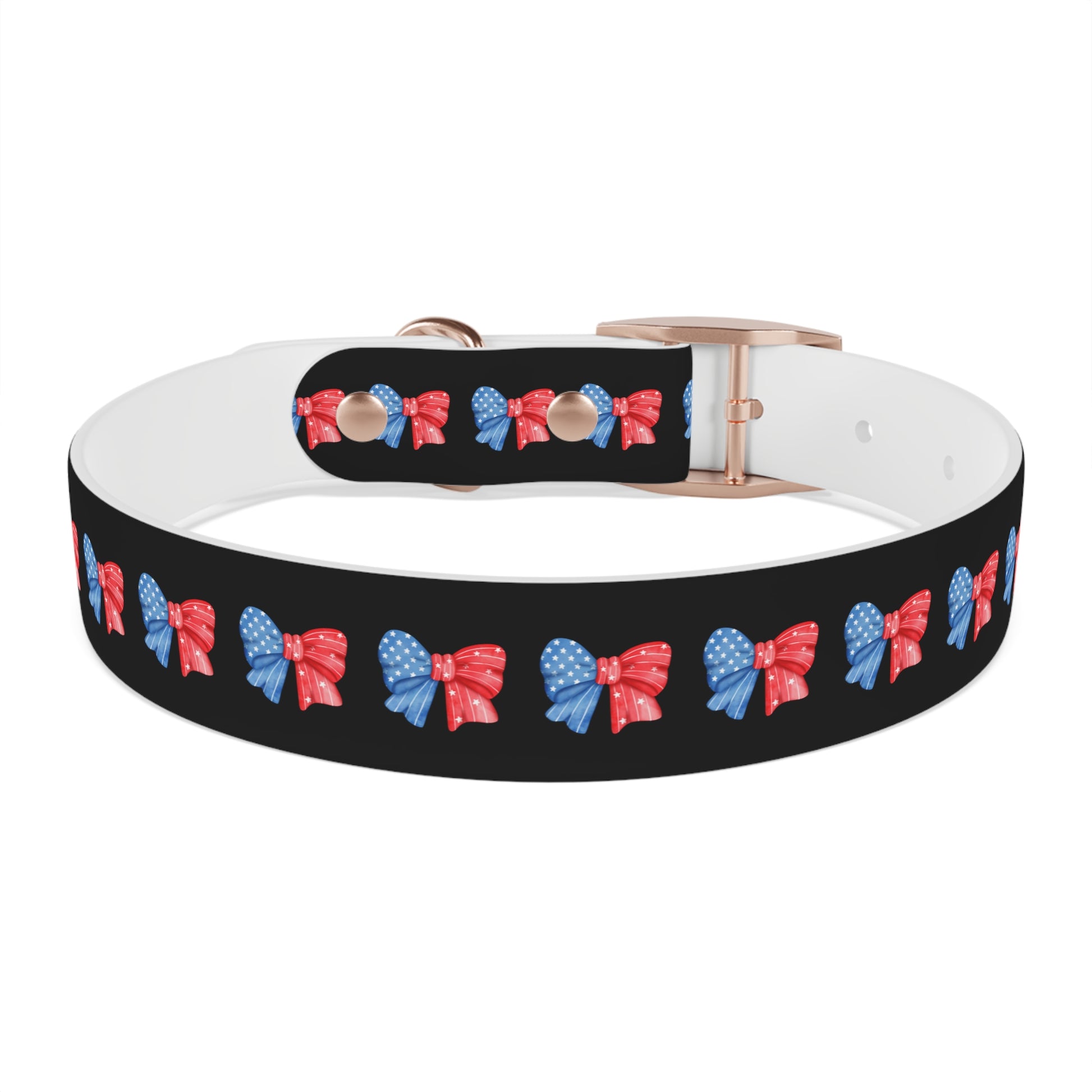 Patriotic Dog Collar with Red and Blue Bows - Perfect for Celebrations! - DiRoMi
