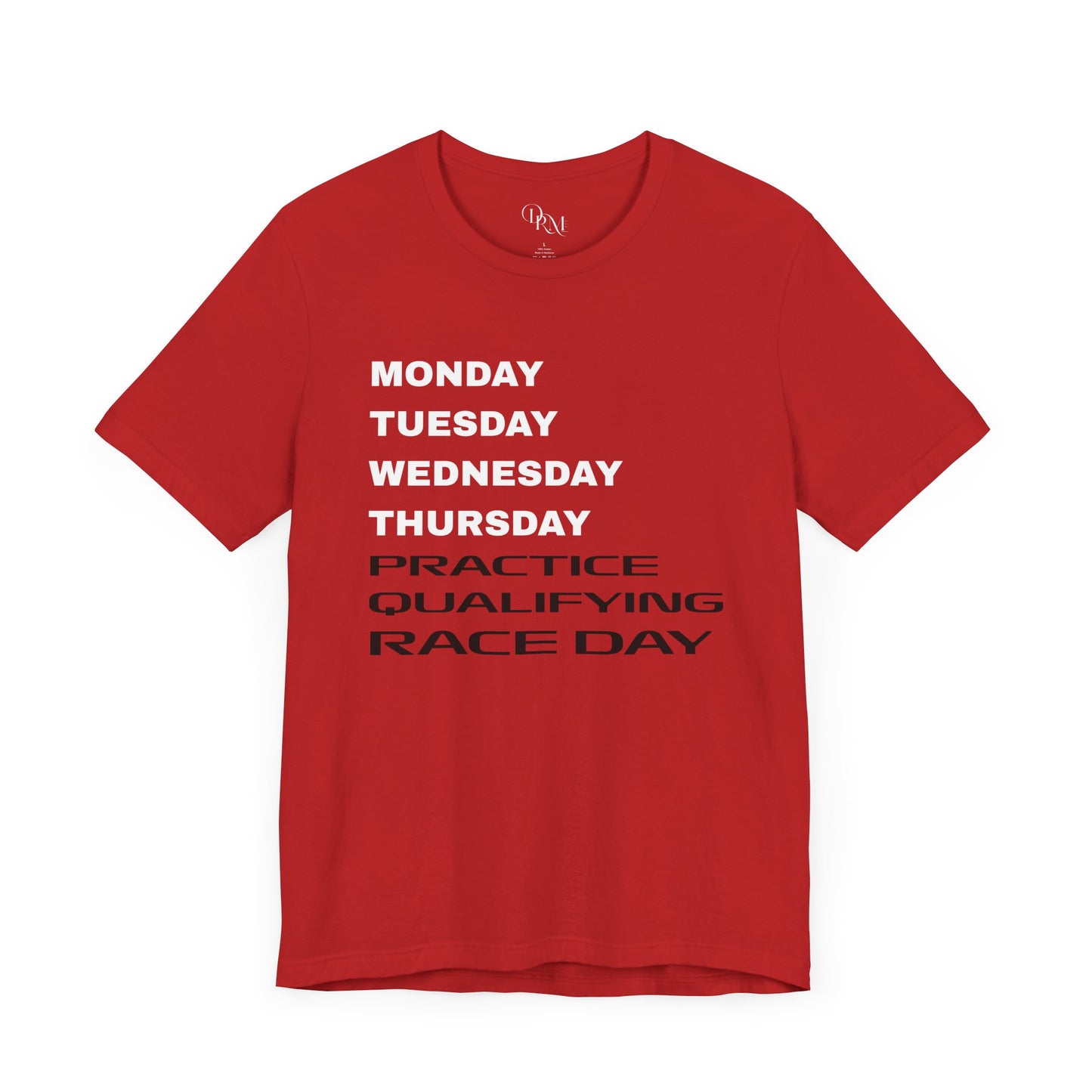 Race Day F1 Schedule Tee