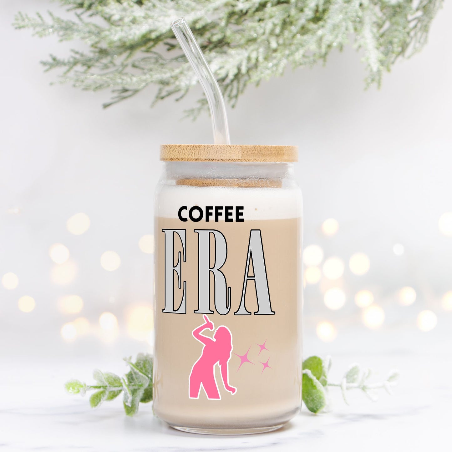 Sipper Glass, Swiftie Mom Mug, Cute Drinkware, Glass tumbler, glass Can 16oz - DiRoMi