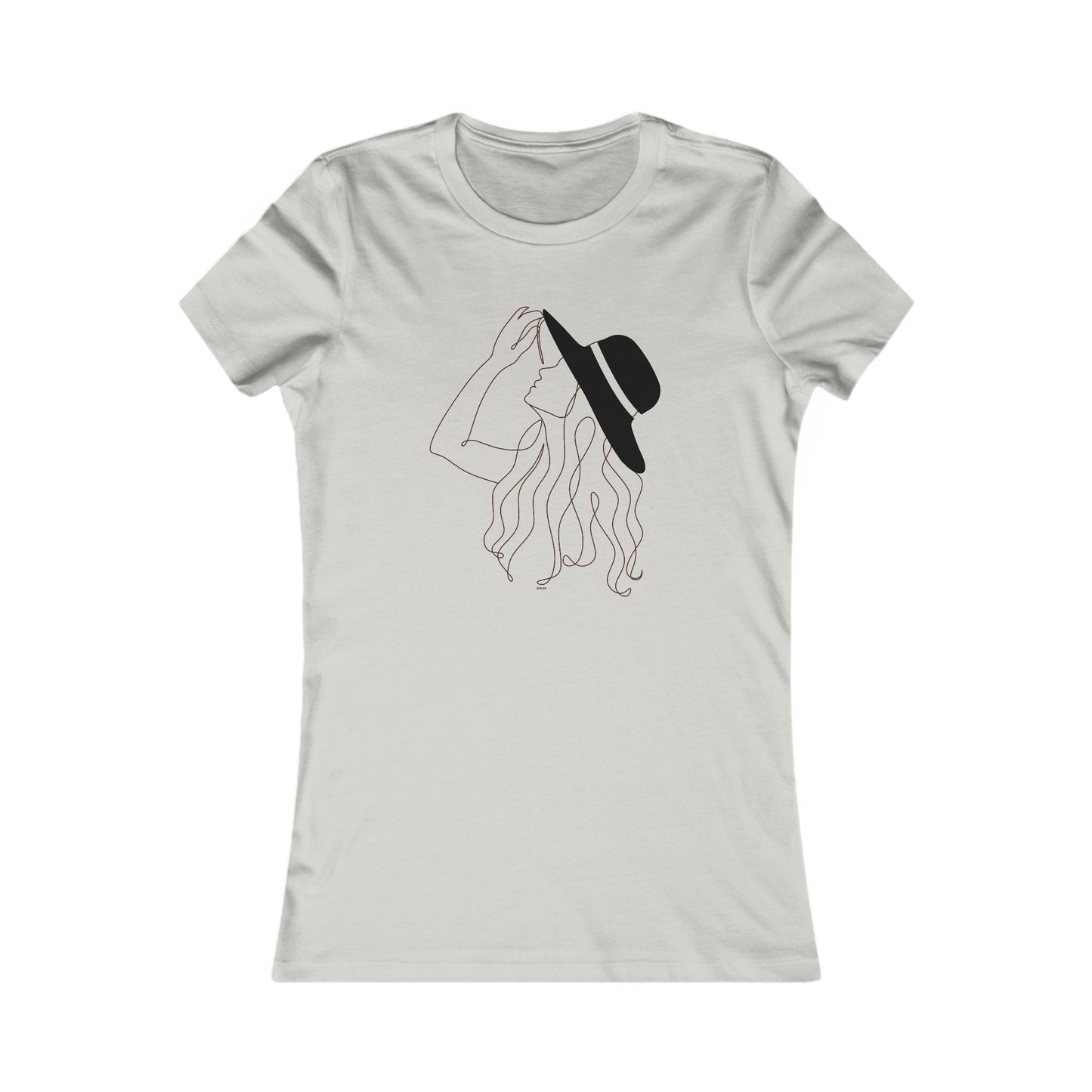 Stylish Women's Tee with Minimalist Hat Design - DiRoMi