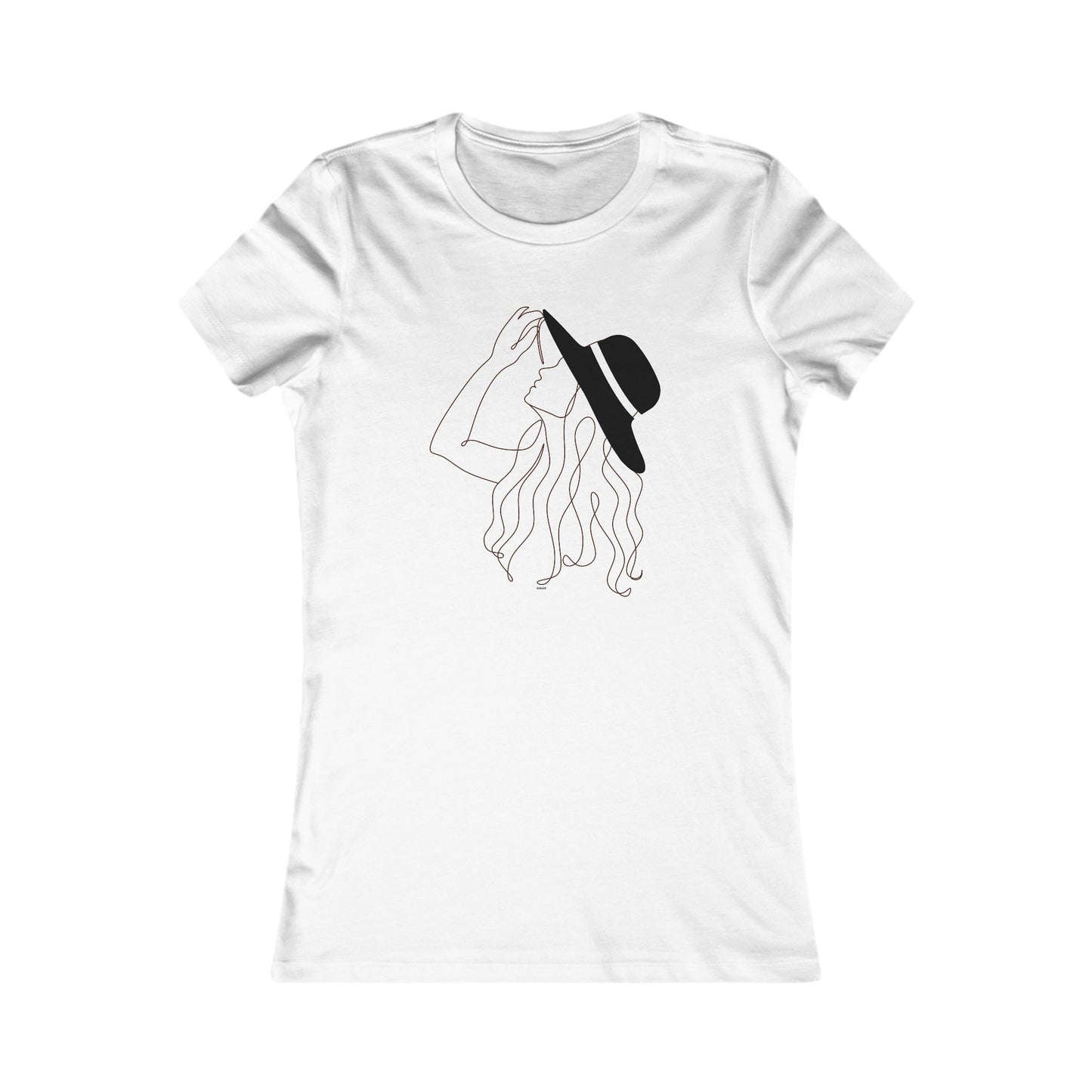 Stylish Women's Tee with Minimalist Hat Design - DiRoMi