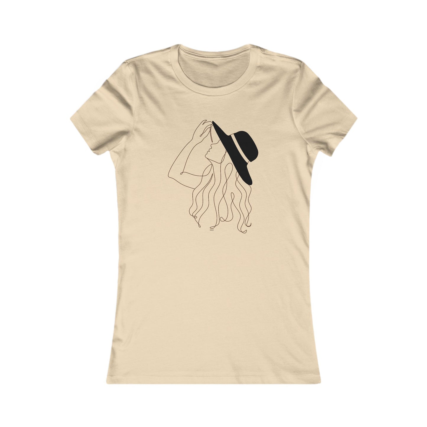 Stylish Women's Tee with Minimalist Hat Design - DiRoMi