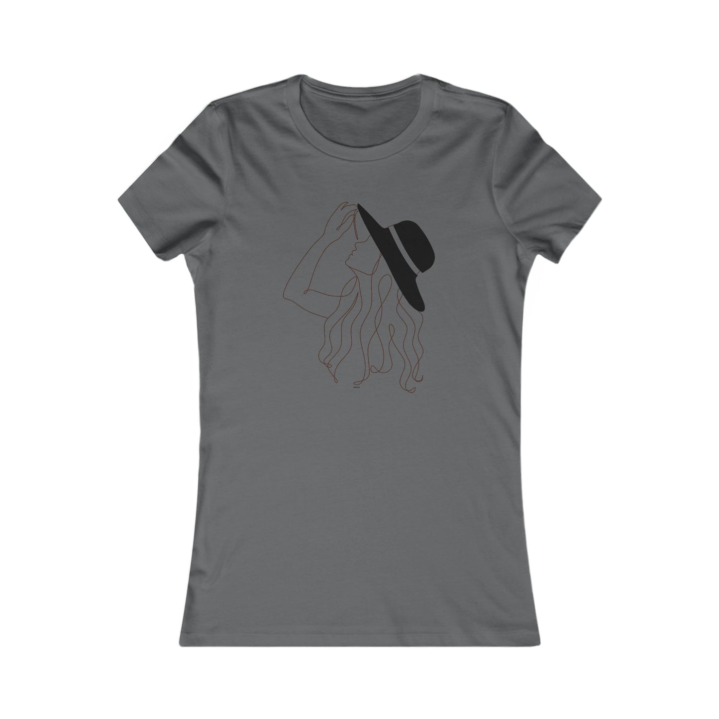 Stylish Women's Tee with Minimalist Hat Design - DiRoMi