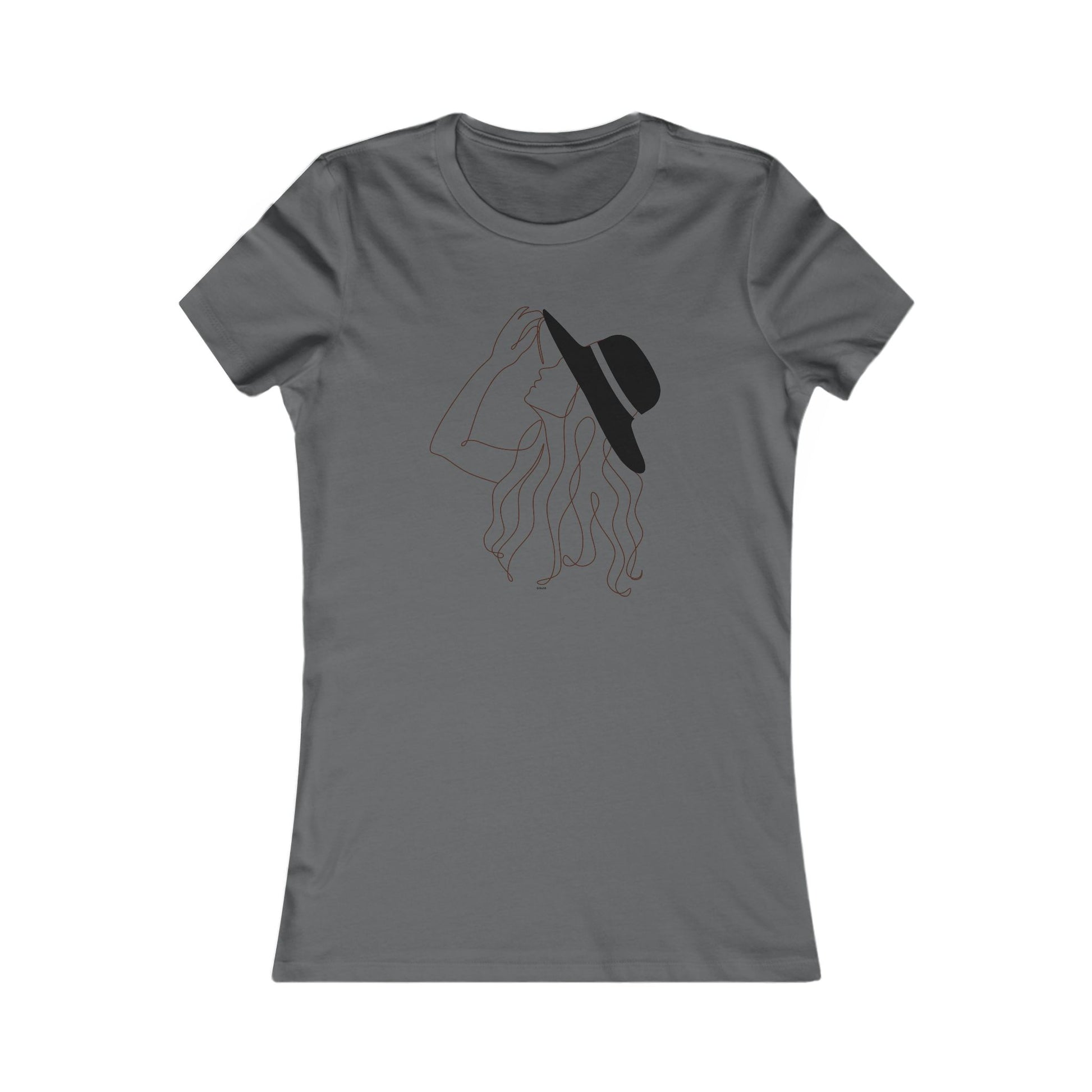 Stylish Women's Tee with Minimalist Hat Design - DiRoMi