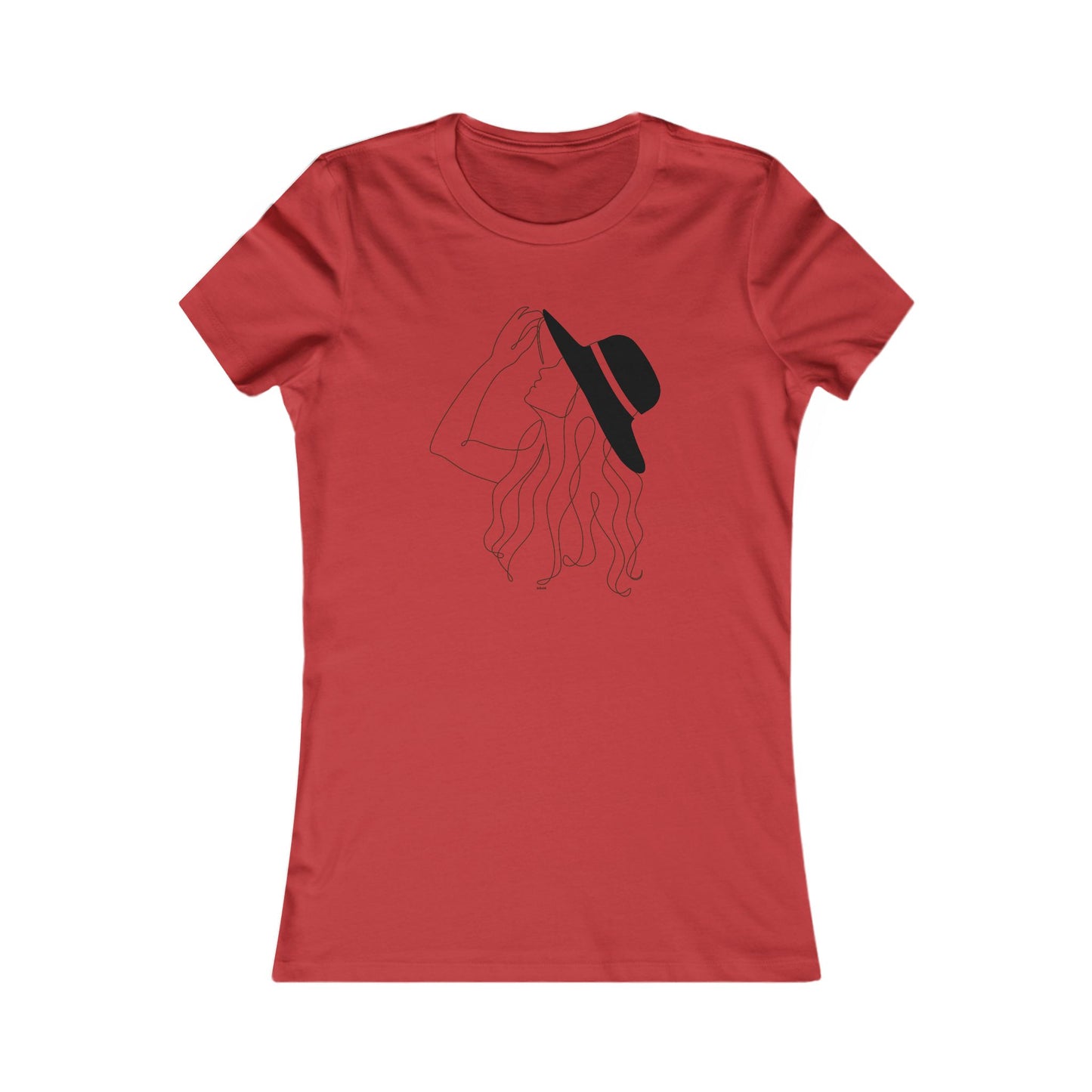 Stylish Women's Tee with Minimalist Hat Design - DiRoMi