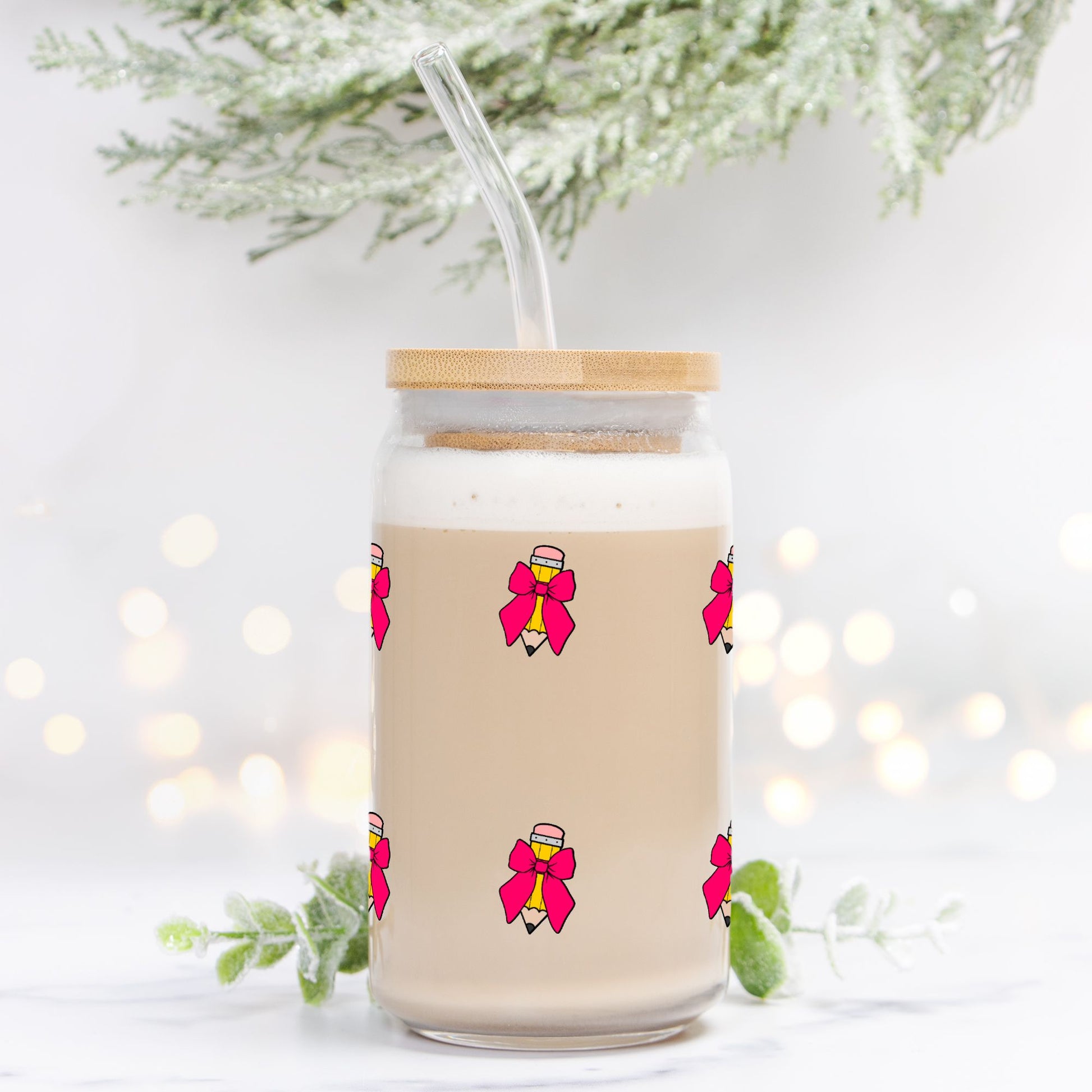 Teachers Glass Tumbler, Teacher gift, Gift for her, Glass Can 16oz - DiRoMi