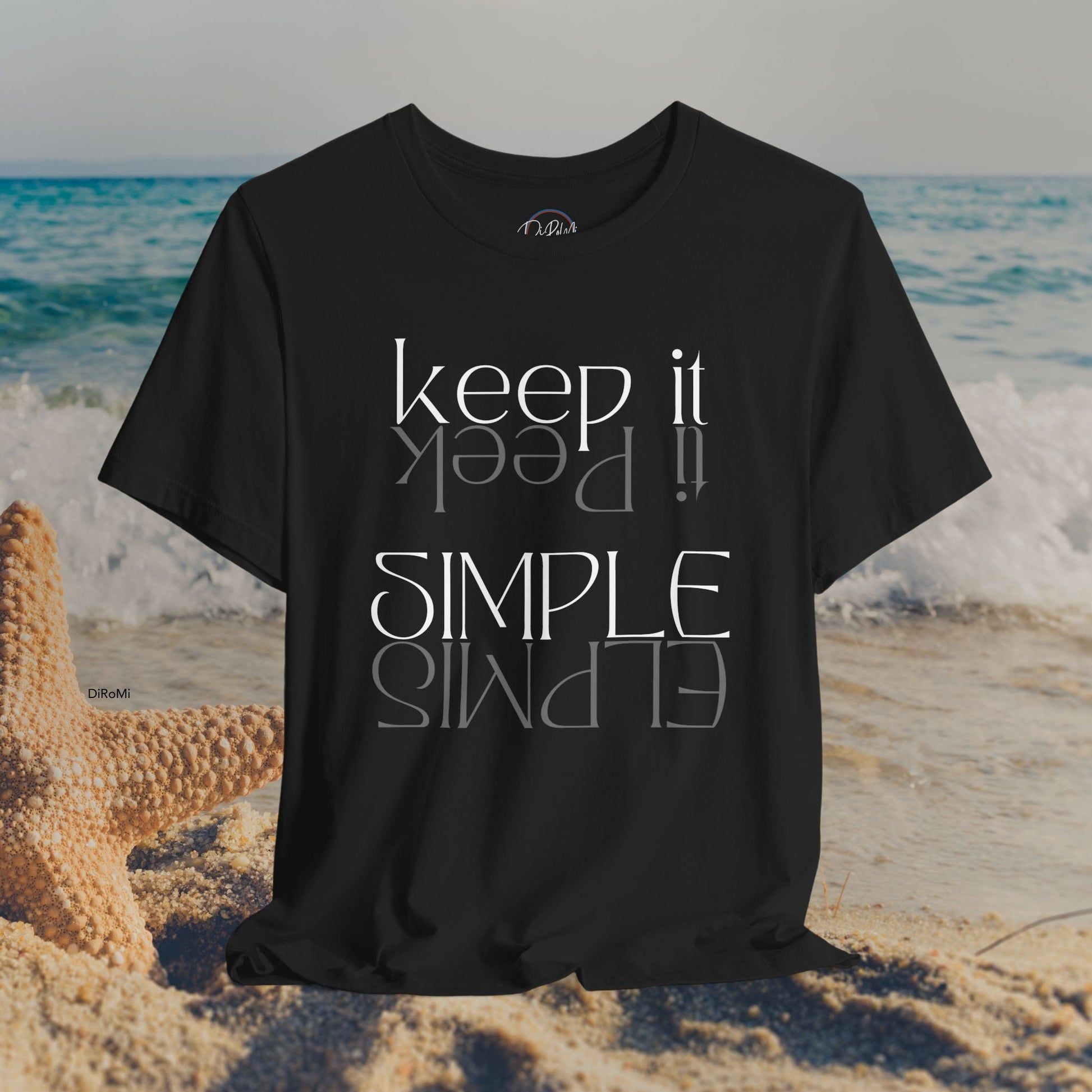 Unisex 'Keep It' Simple Tee - Casual Black Jersey T-Shirt for Everyday Comfort - DiRoMi