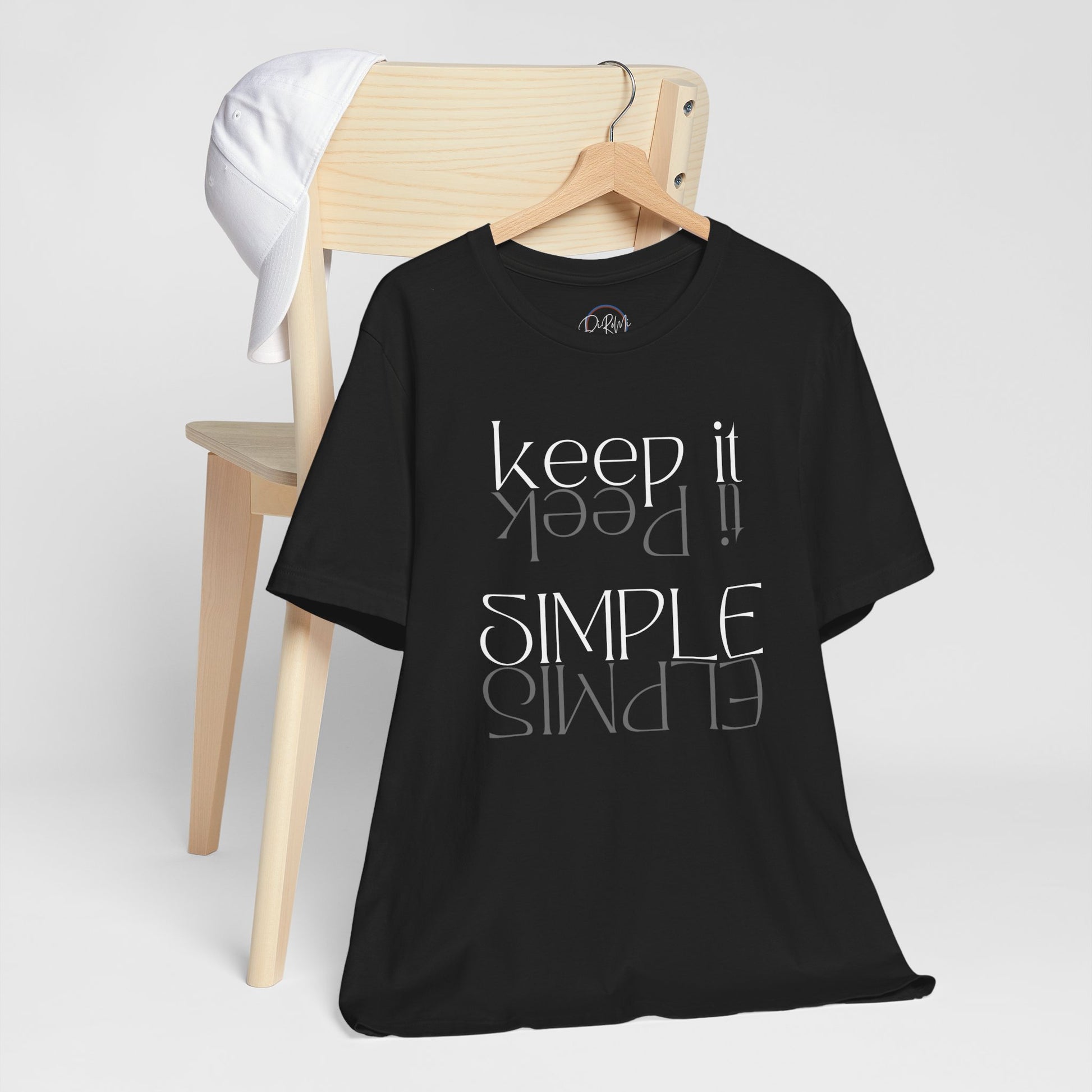 Unisex 'Keep It' Simple Tee - Casual Black Jersey T-Shirt for Everyday Comfort - DiRoMi