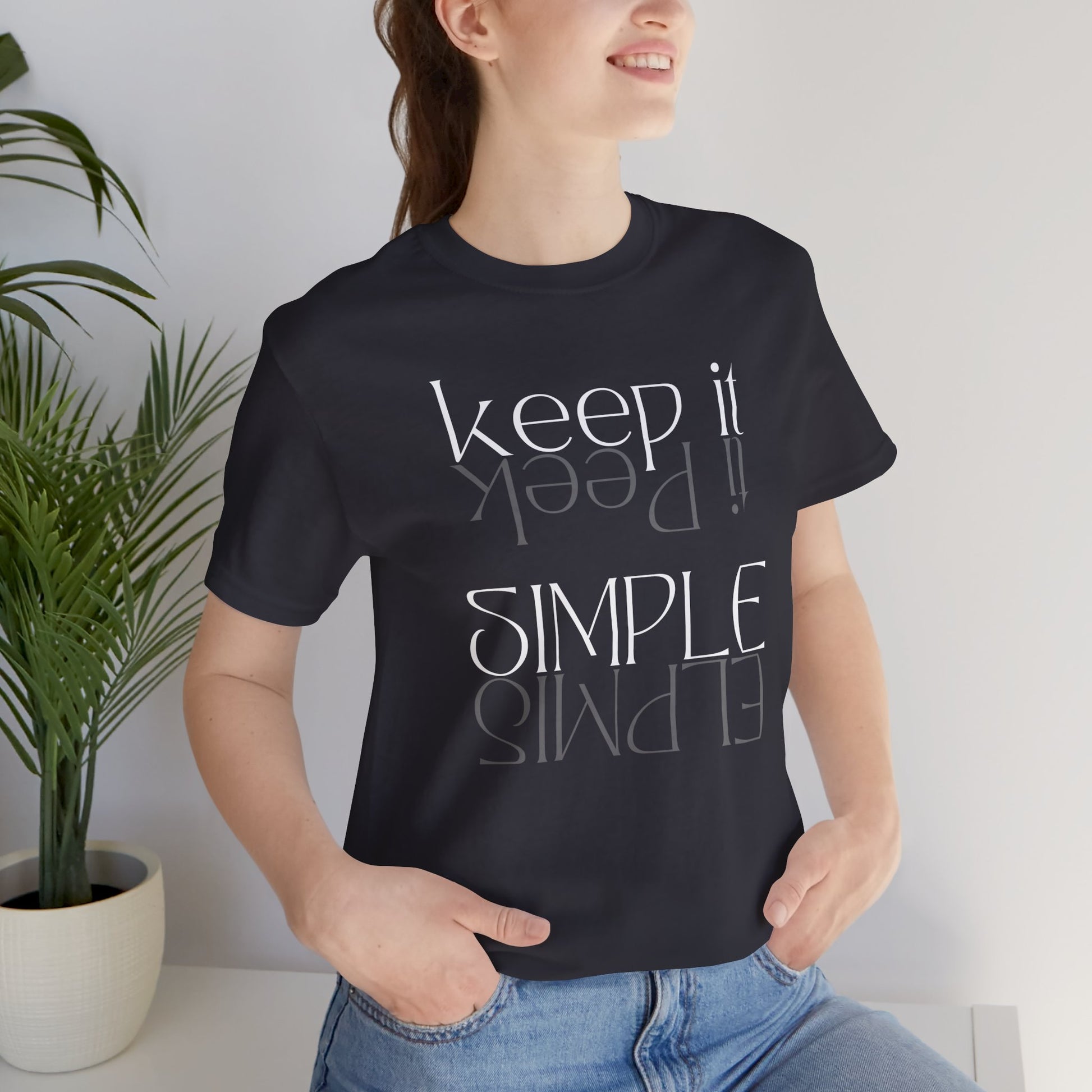 Unisex 'Keep It' Simple Tee - Casual Black Jersey T-Shirt for Everyday Comfort - DiRoMi
