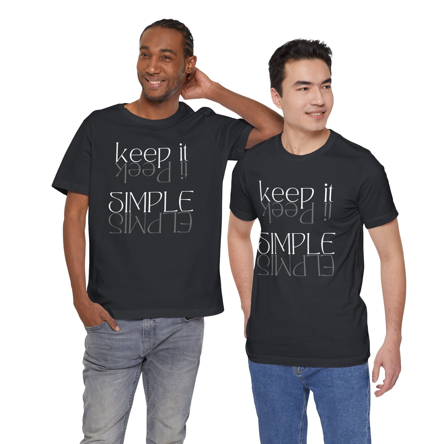 Unisex 'Keep It' Simple Tee - Casual Black Jersey T-Shirt for Everyday Comfort - DiRoMi