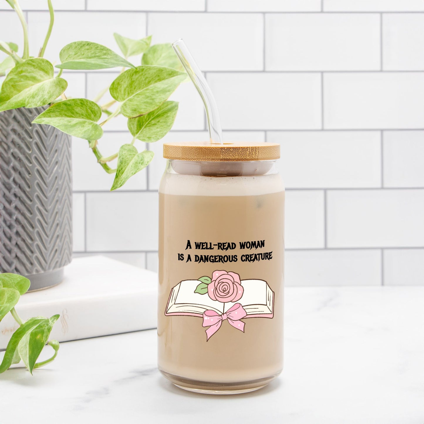 Bookish Glass tumbler 16oz