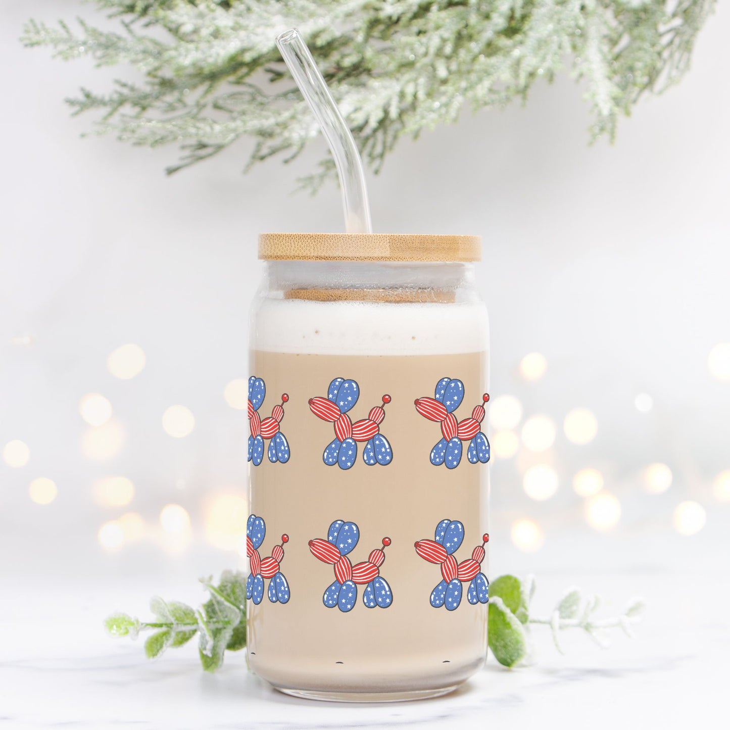 4th of July Glass Tumbler 16oz